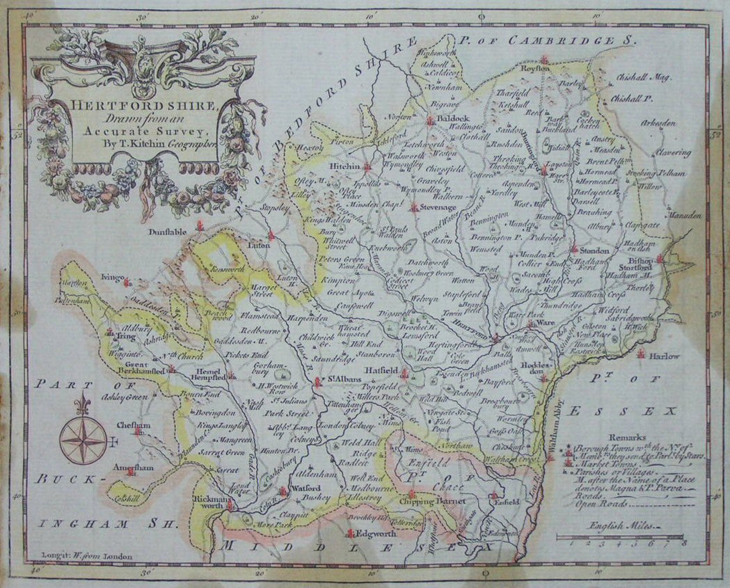 Map of Hertfordshire - Kitchin